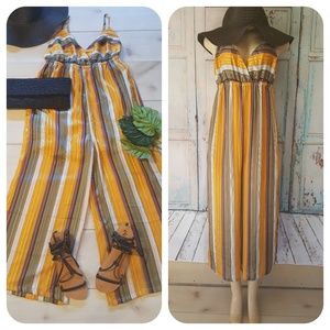 No One Cares sexy stripe jumpsuit